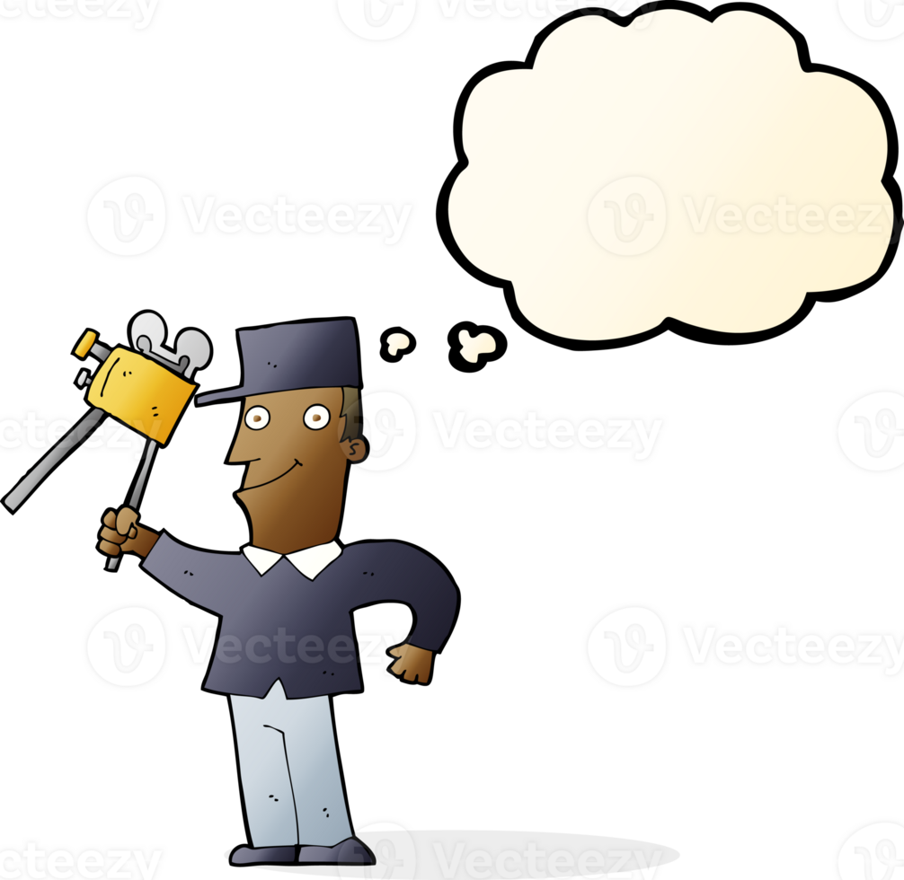 cartoon film maker with thought bubble png