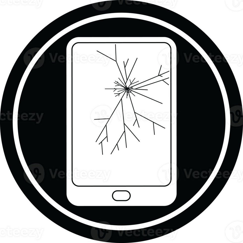 broken electronic tablet circular symbol png