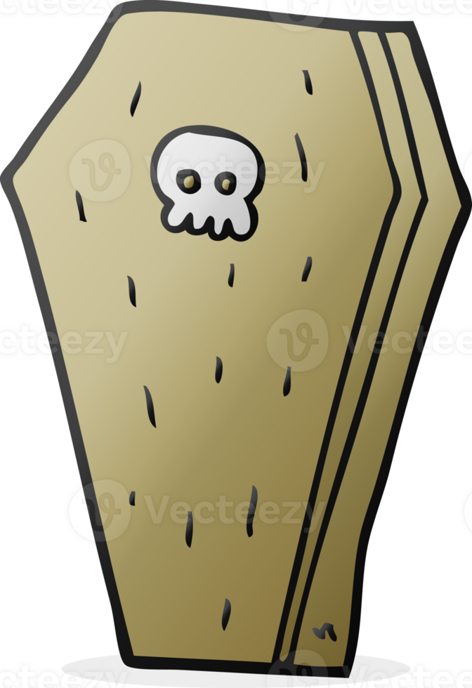hand drawn cartoon halloween coffin png