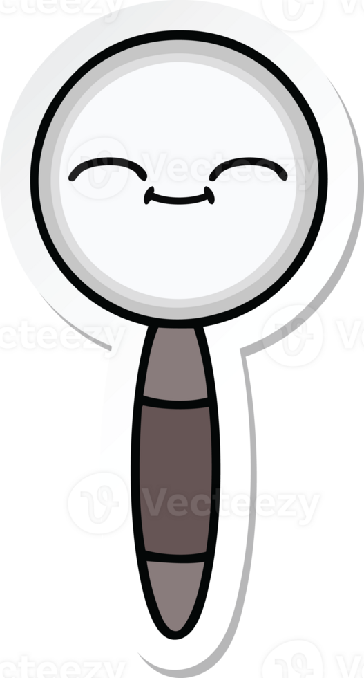 sticker of a cute cartoon magnifying glass png