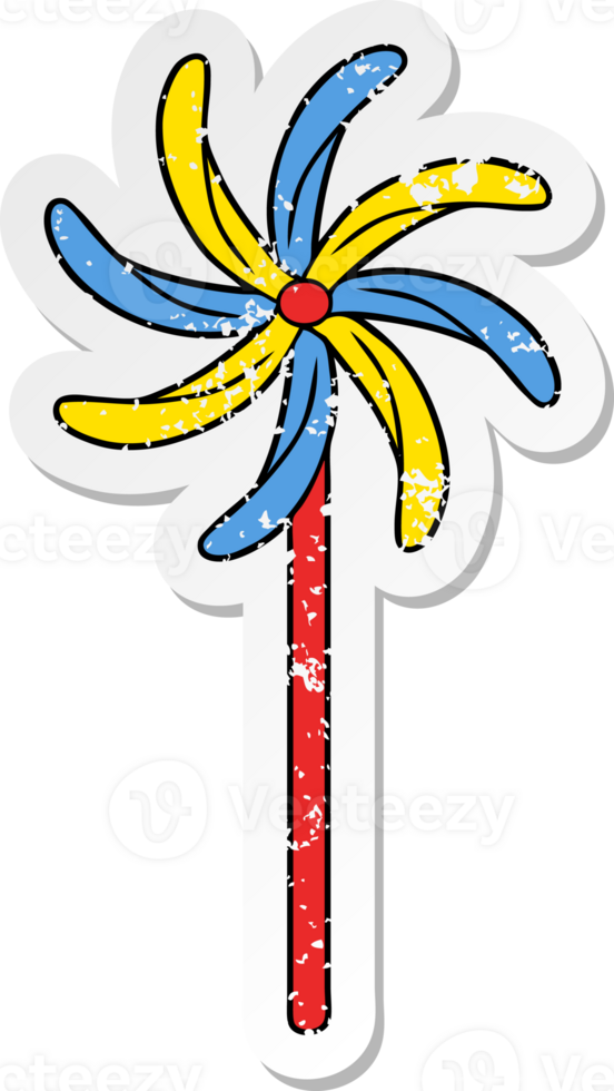 distressed sticker of a toy windmill png