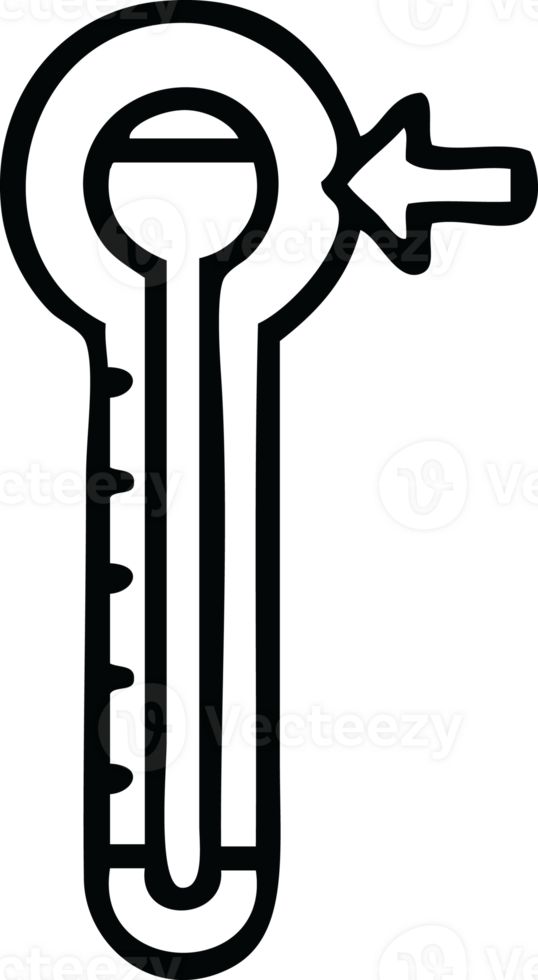 line drawing cartoon of a glass thermometer png
