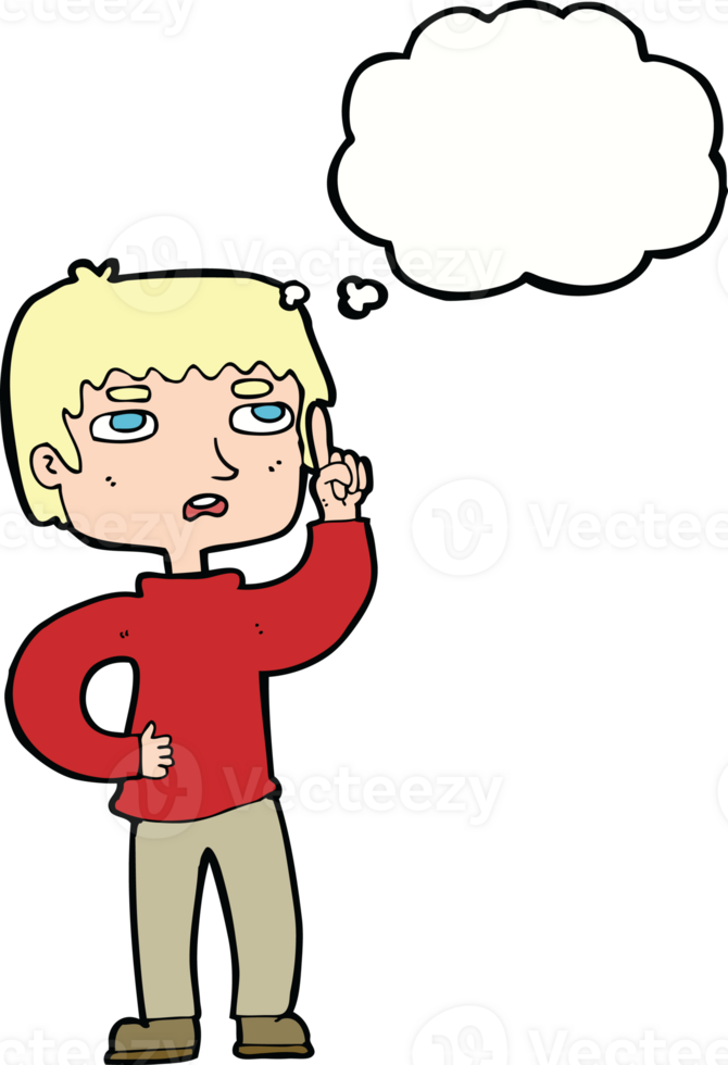 cartoon boy with question with thought bubble png
