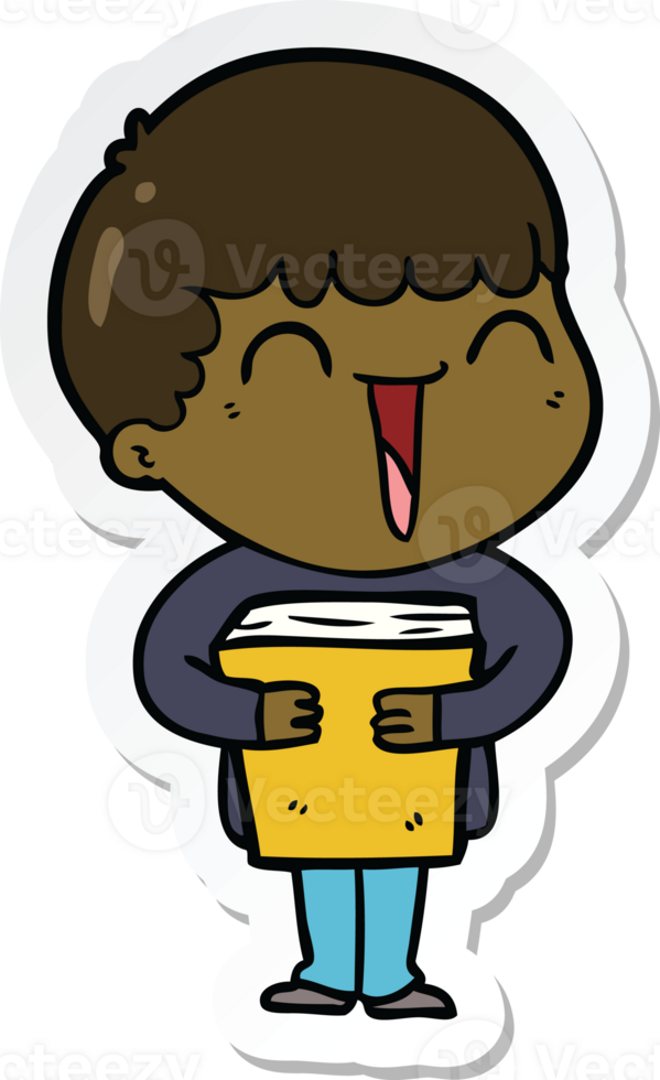 sticker of a cartoon happy man png