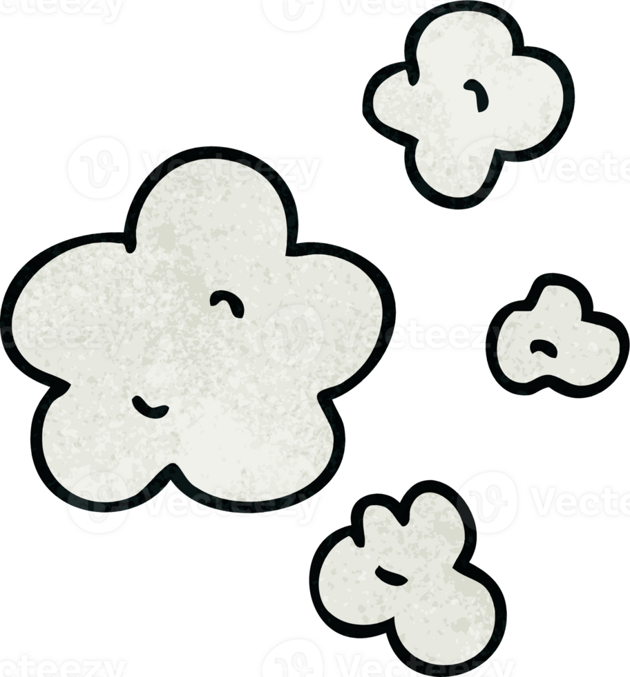 hand drawn quirky cartoon clouds png