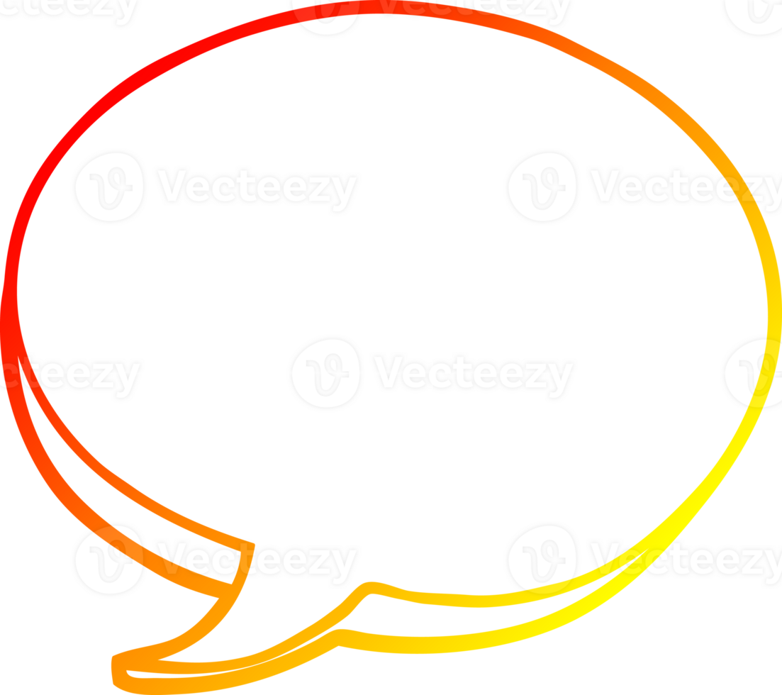 warm gradient line drawing of a cartoon expression bubble png