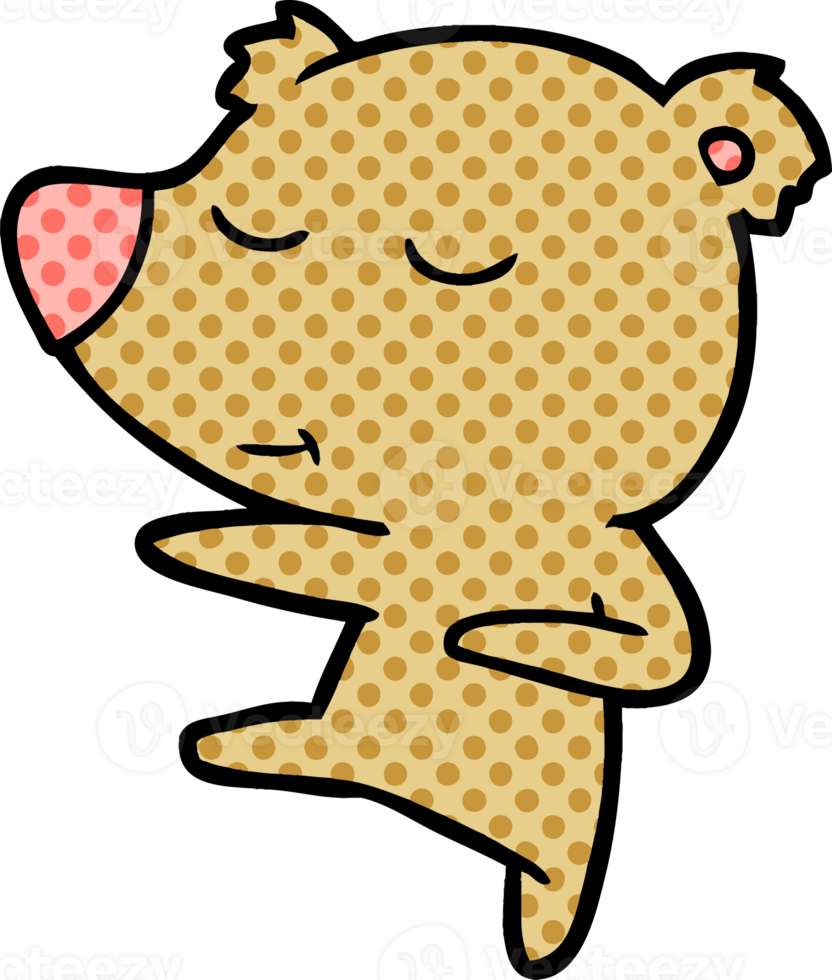happy cartoon bear dancing png