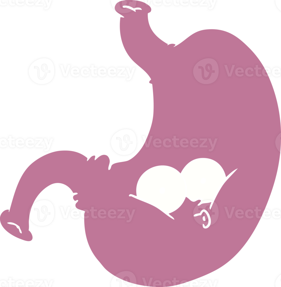flat color style cartoon bloated stomach png