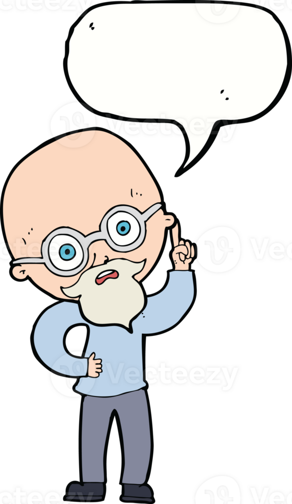 cartoon old man  with speech bubble png