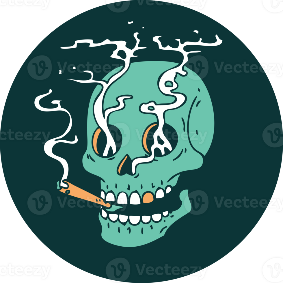 iconic tattoo style image of a skull png