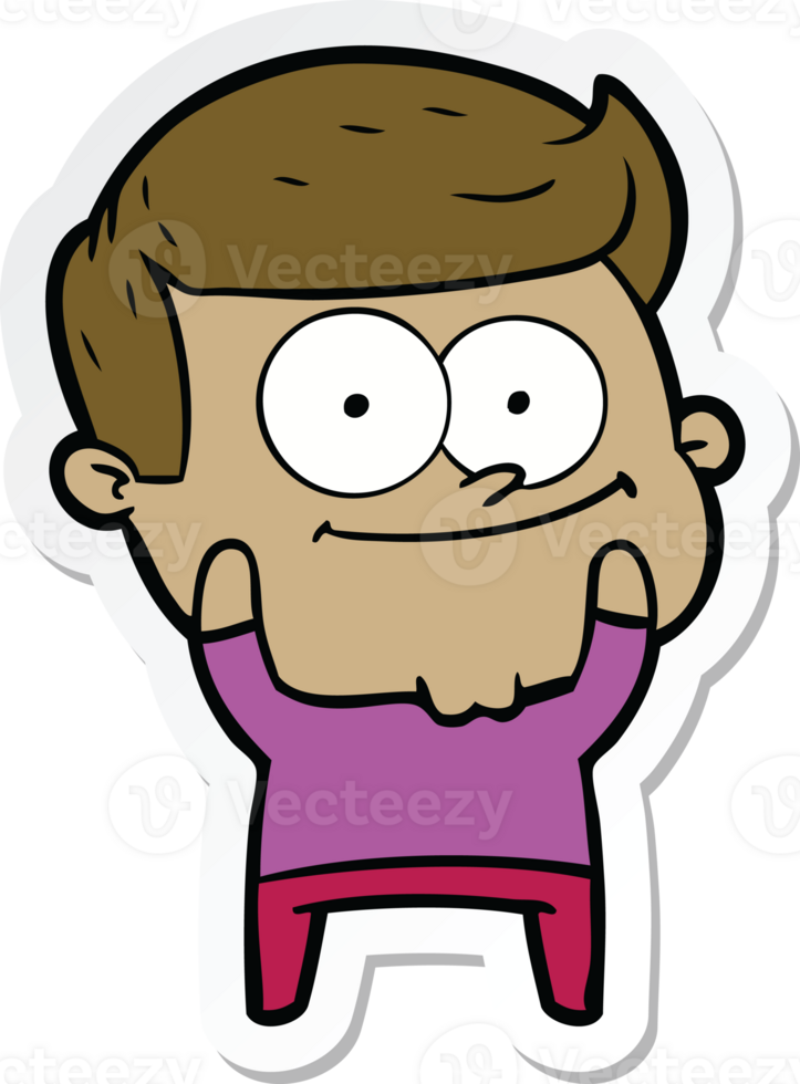 sticker of a cartoon happy man png