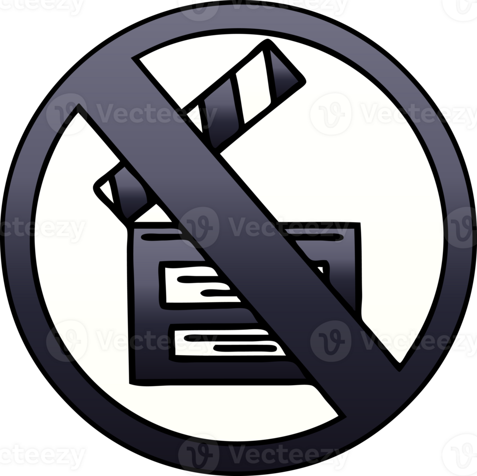 gradient shaded cartoon of a no directors sign png