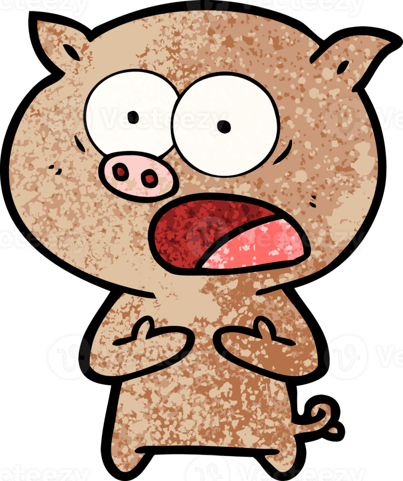 cartoon pig shouting png