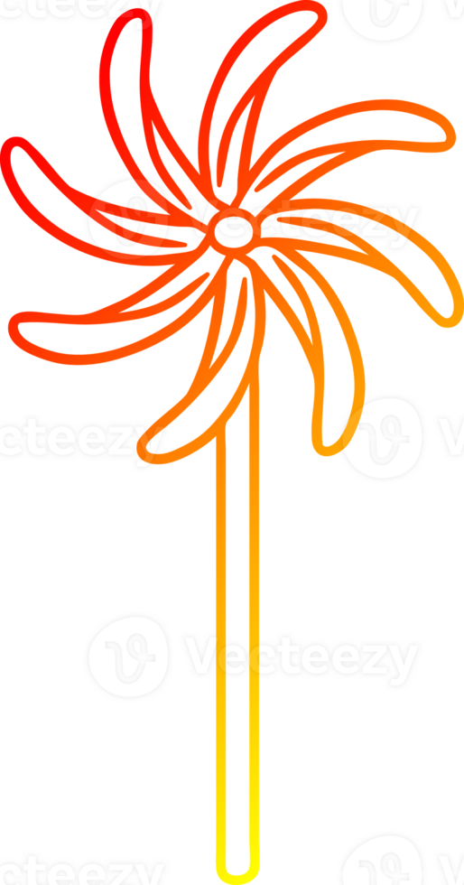 warm gradient line drawing of a toy windmill png