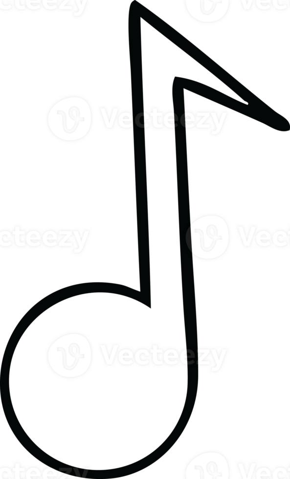 line drawing cartoon of a musical note png