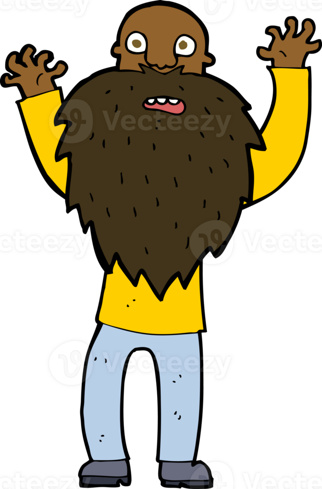 cartoon frightened old man with beard png
