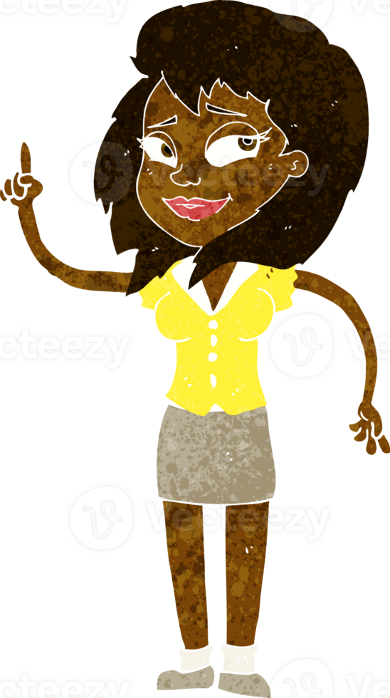 cartoon pretty woman with idea png