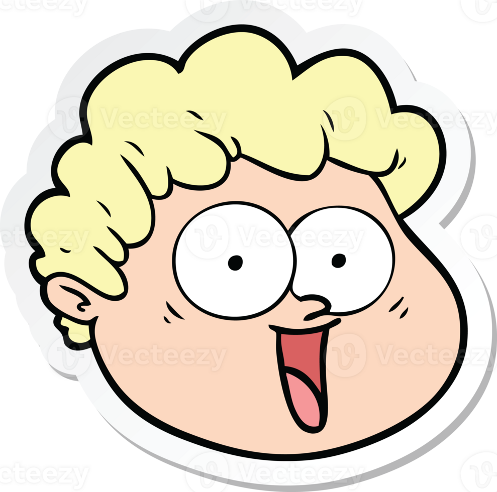 sticker of a cartoon male face png