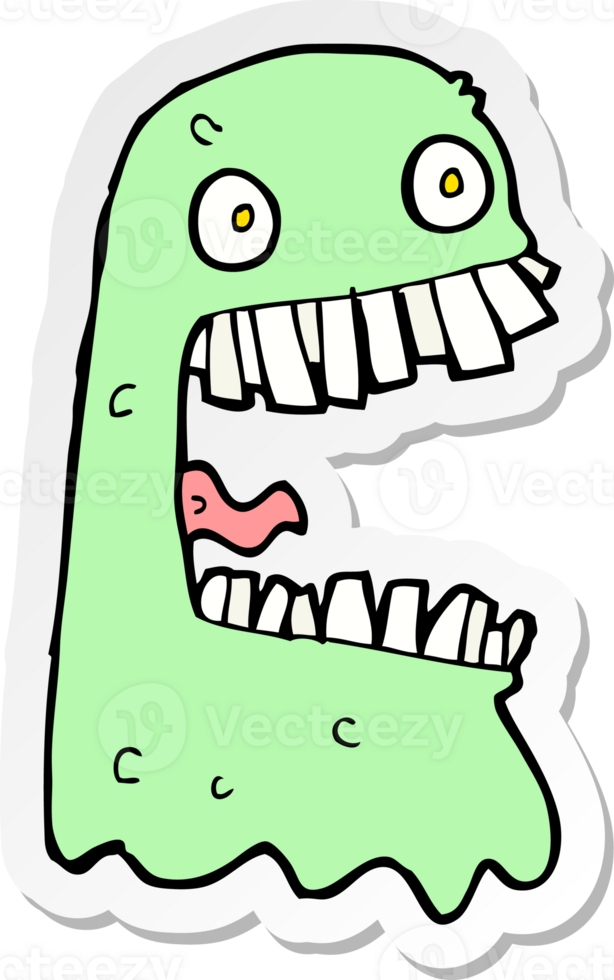 sticker of a cartoon gross ghost png