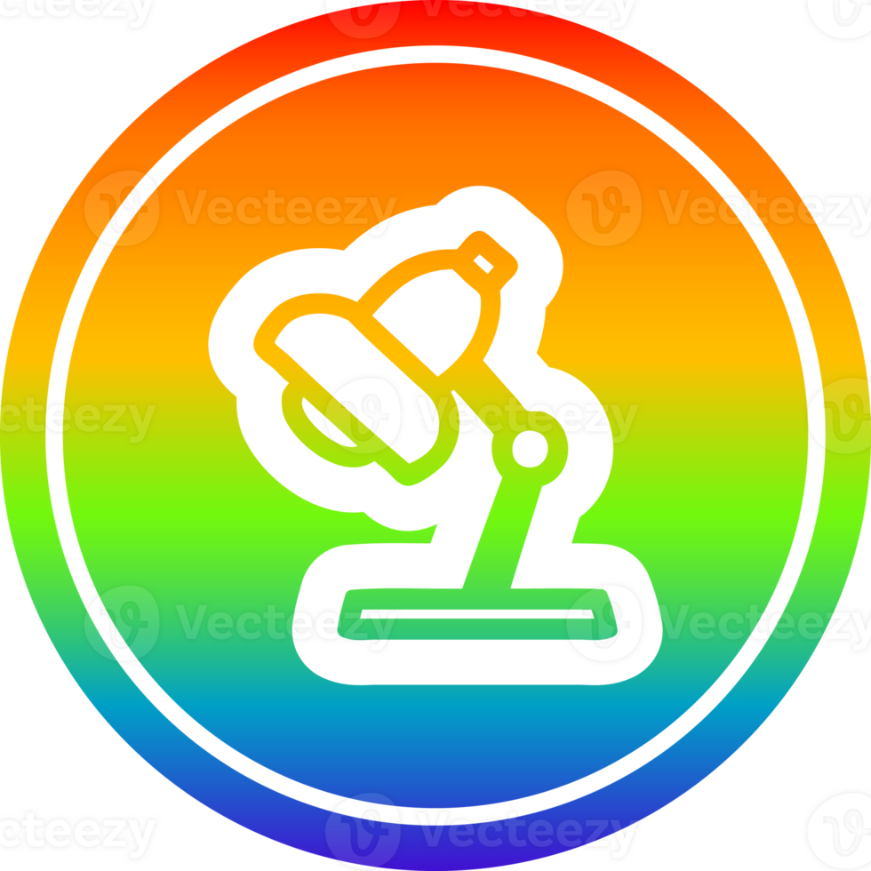 work lamp circular icon with rainbow gradient finish png