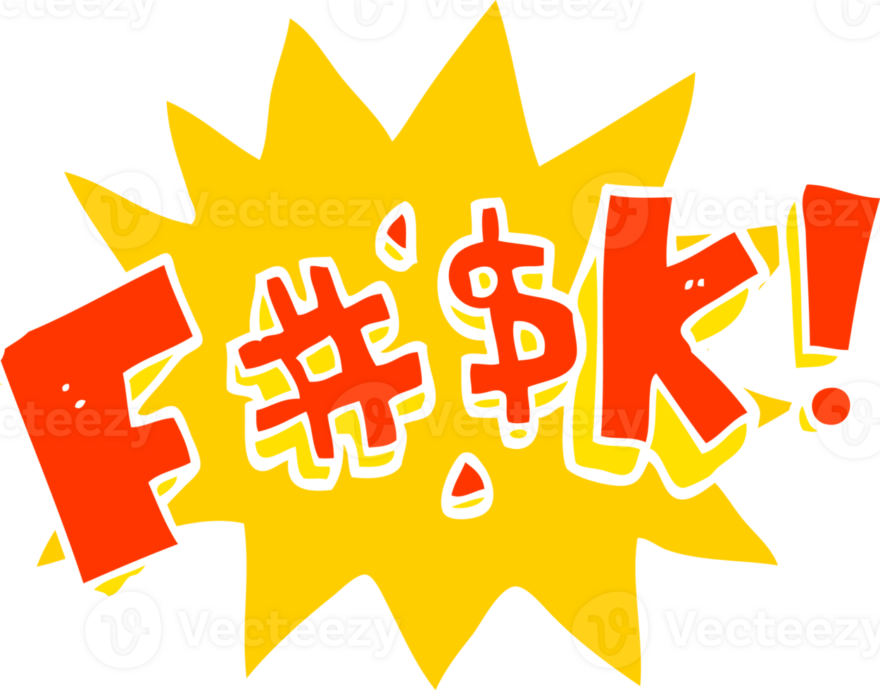 flat color illustration of swearword png