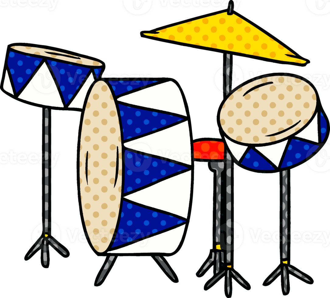 hand drawn cartoon doodle of a drum kit png