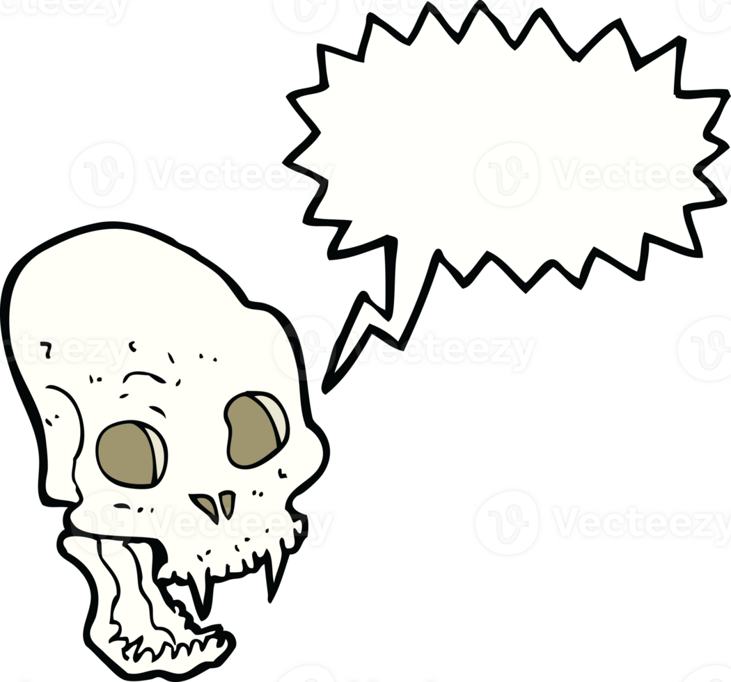 cartoon spooky vampire skull with speech bubble png