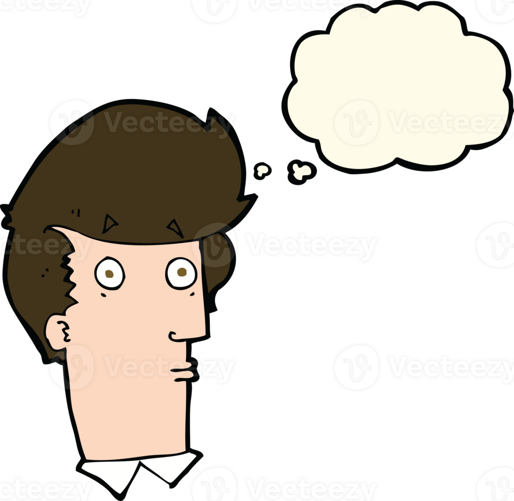 cartoon surprised expression with thought bubble png