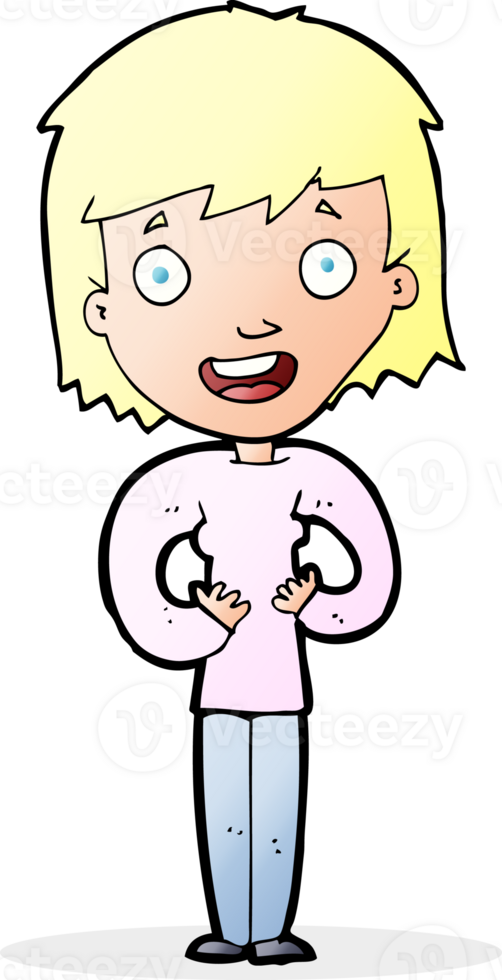cartoon happy woman png