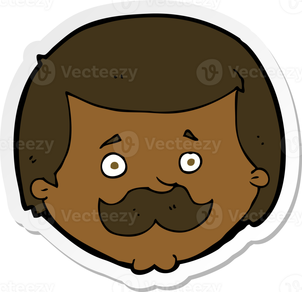 sticker of a cartoon man with mustache png