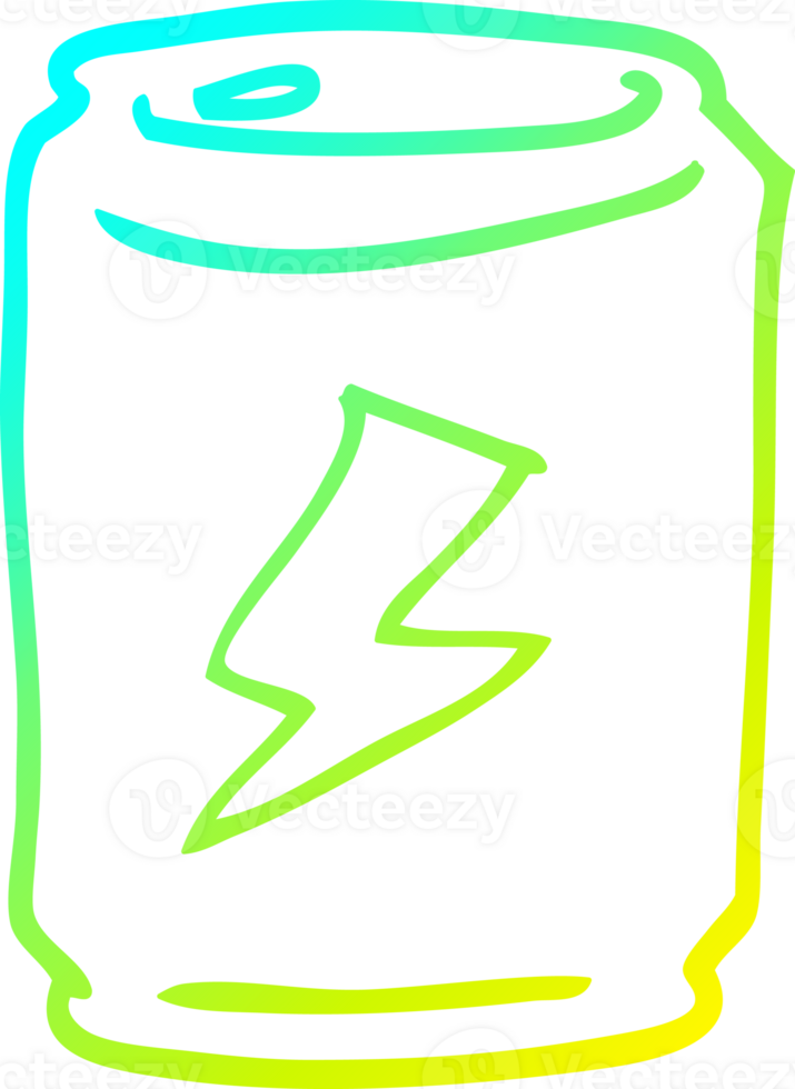 cold gradient line drawing of a cartoon can png