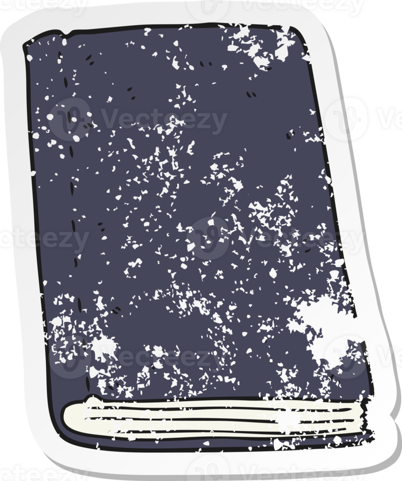 retro distressed sticker of a cartoon book png