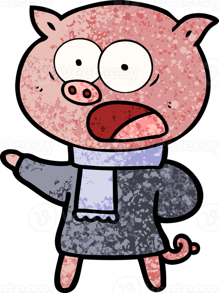cartoon pig shouting png