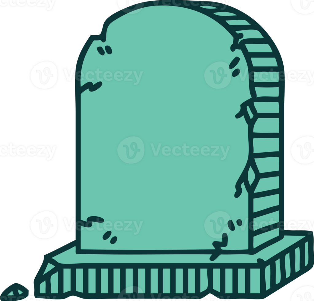 iconic tattoo style image of a grave stone png