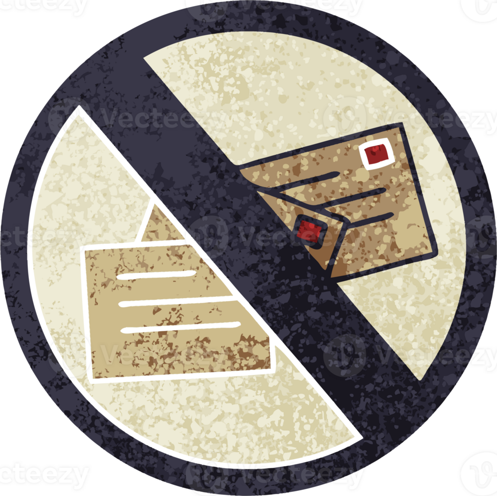 retro illustration style cartoon of a no post sign png