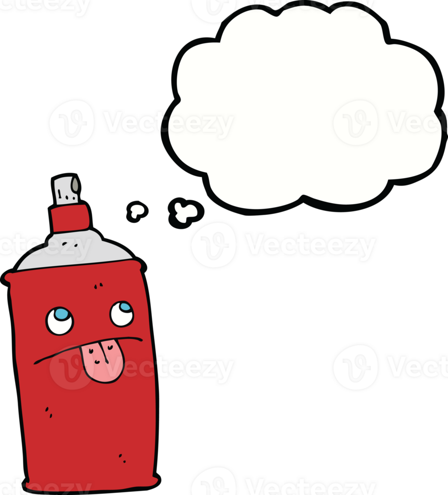 cartoon spray can with thought bubble png