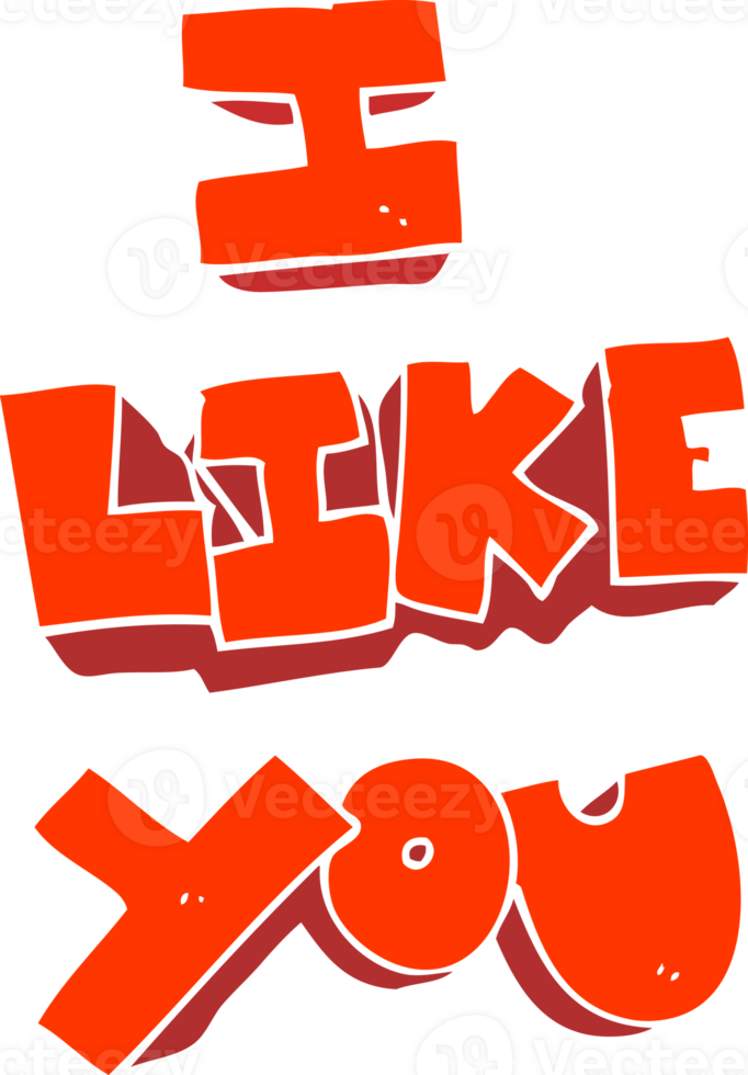 I like you flat color illustration of symbol png