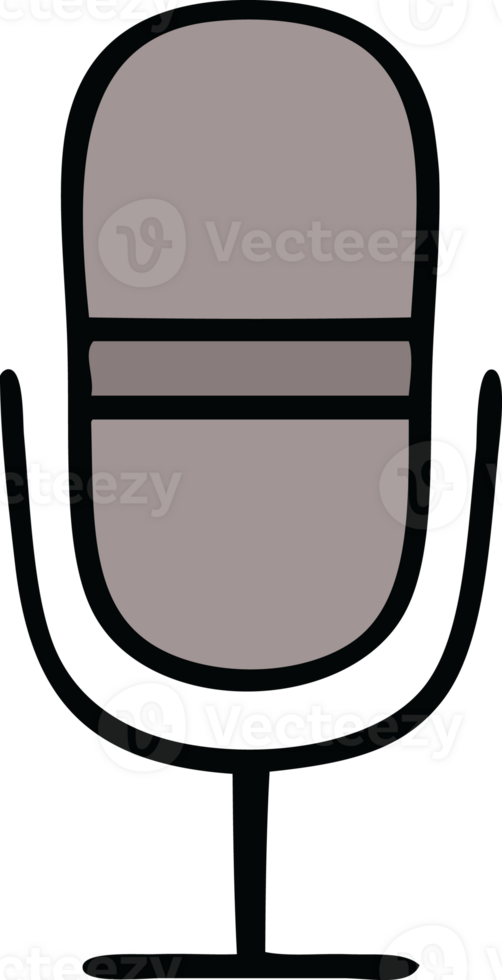 cute cartoon of a retro microphone png