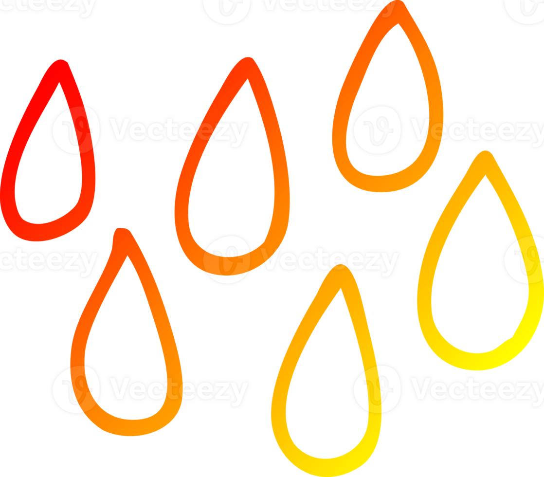 warm gradient line drawing of a cartoon blood droplets png