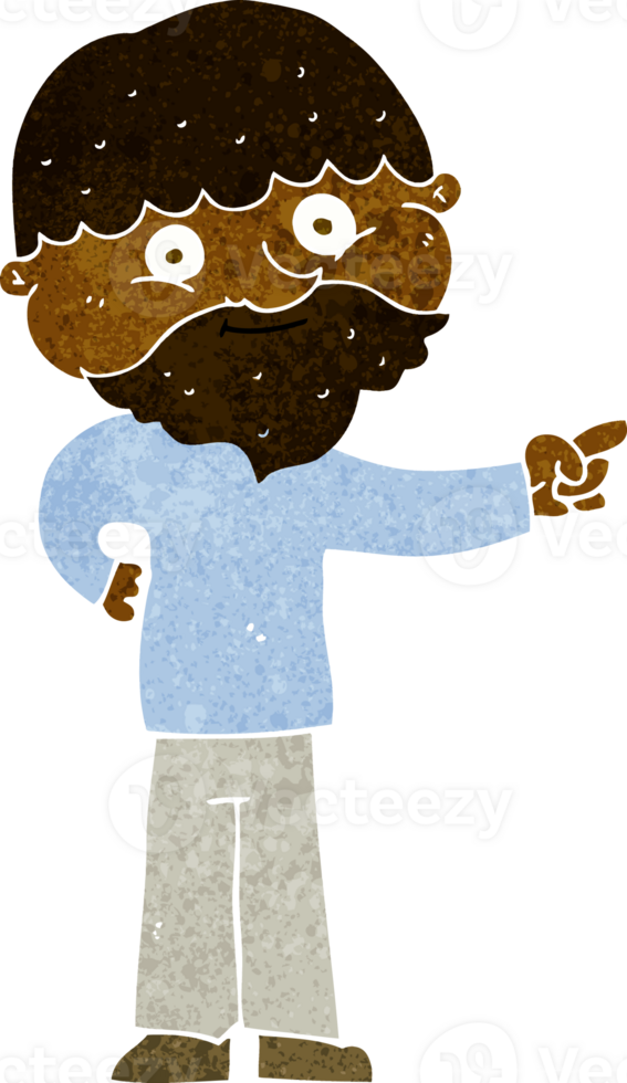 cartoon bearded man pointing png