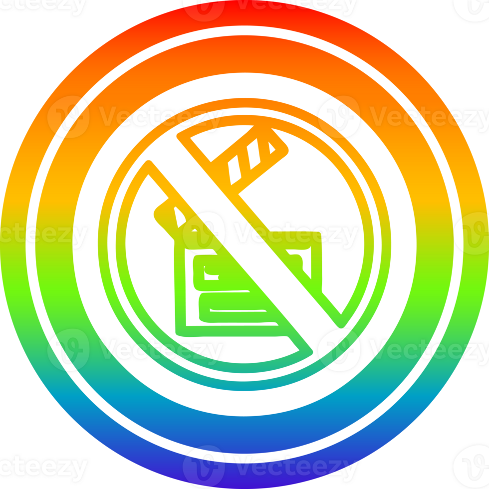 no filming circular icon with rainbow gradient finish png