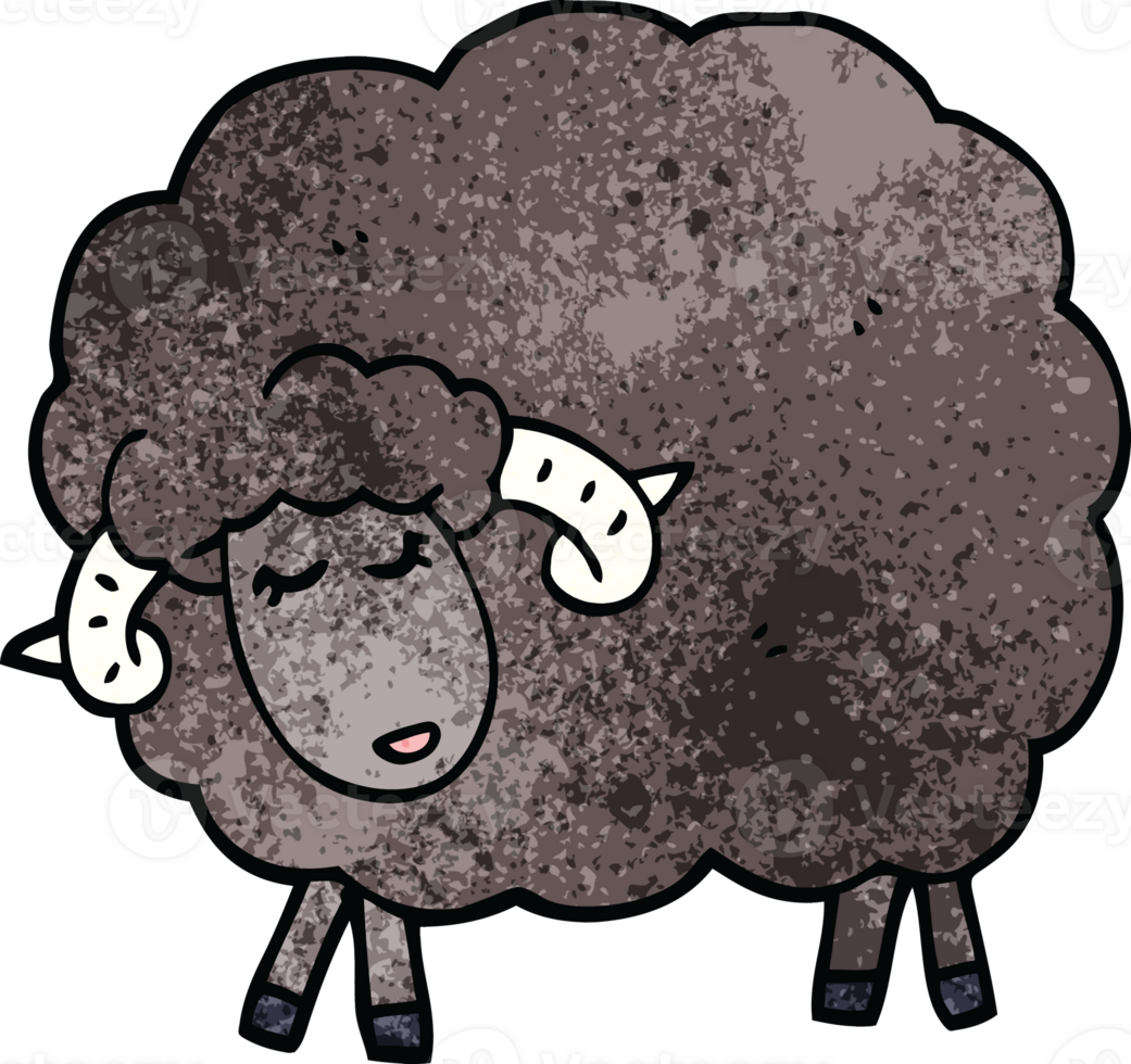 cartoon doodle black sheep png