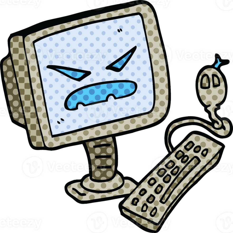 comic book style cartoon evil computer png