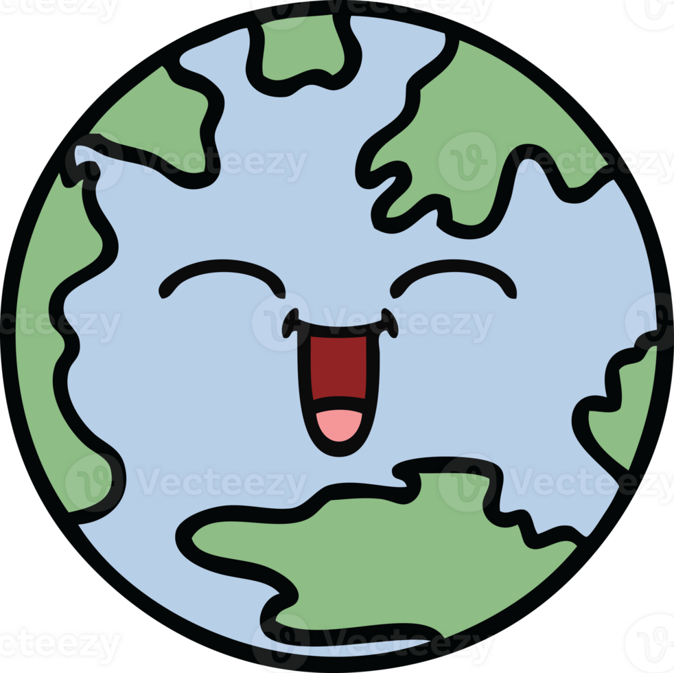 cute cartoon of a planet earth png