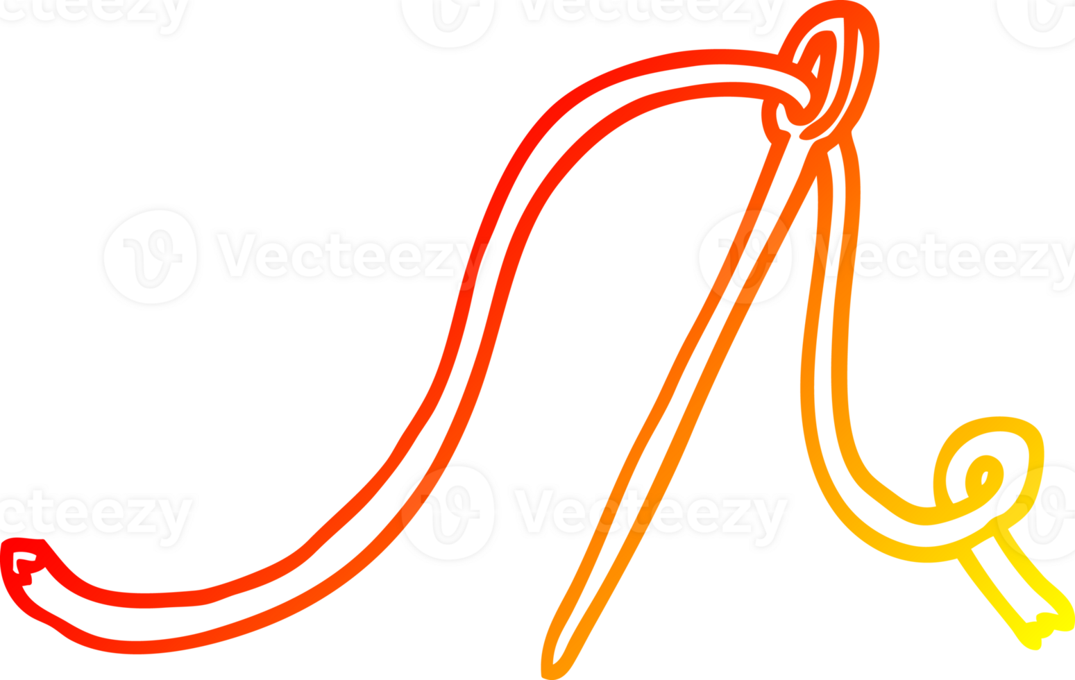 warm gradient line drawing of a cartoon needle and thread png
