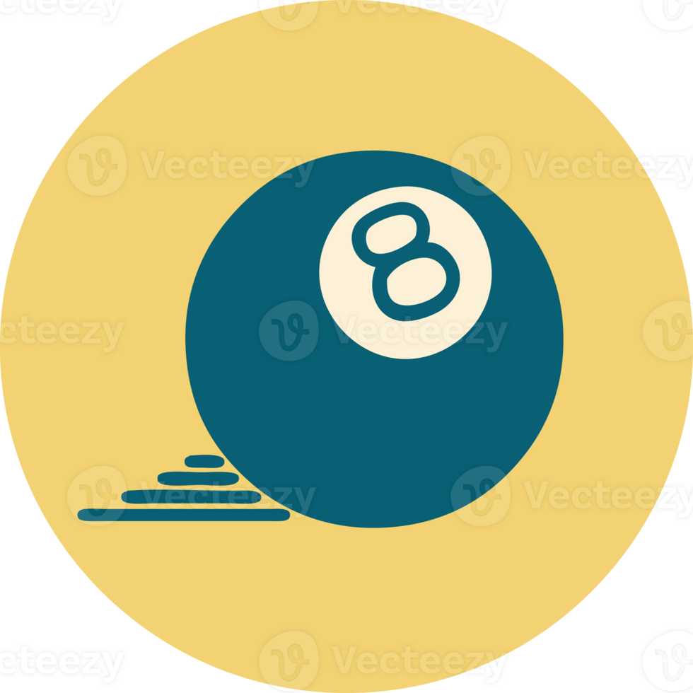 iconic tattoo style image of 8 ball png