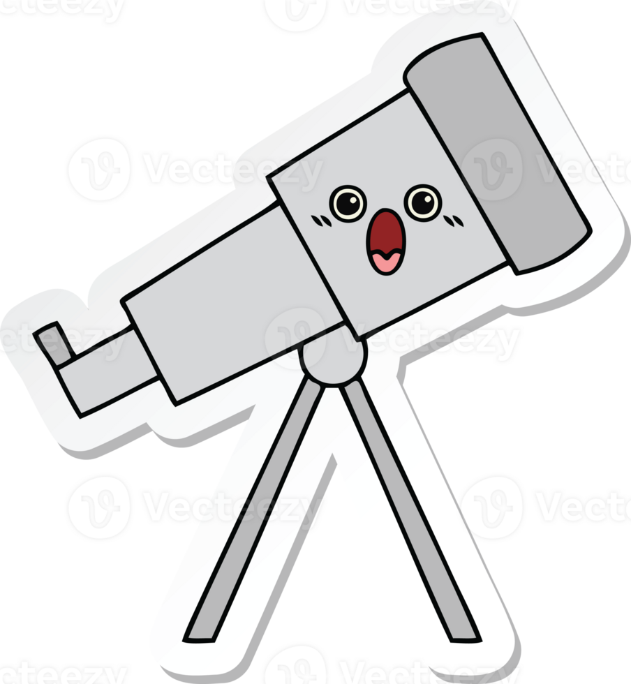 sticker of a cute cartoon telescope png