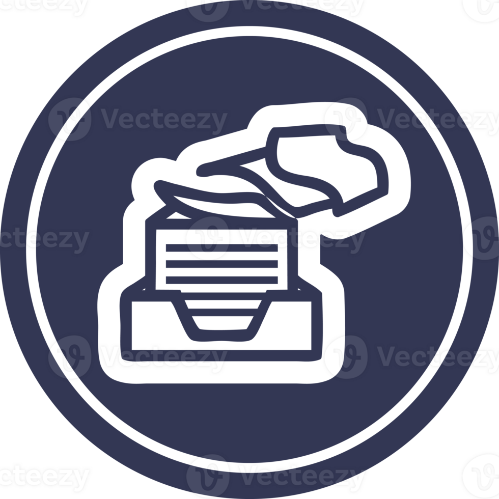 office paper stack circular icon symbol png