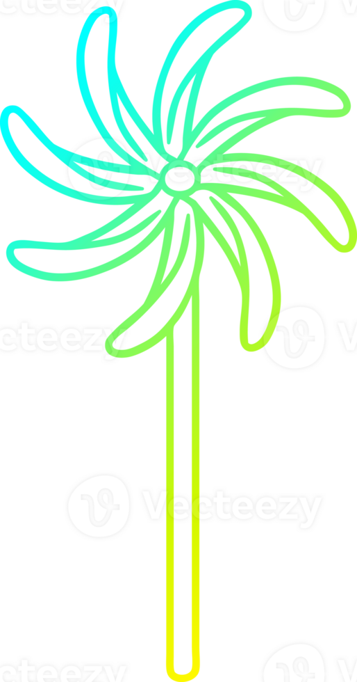 cold gradient line drawing of a toy windmill png