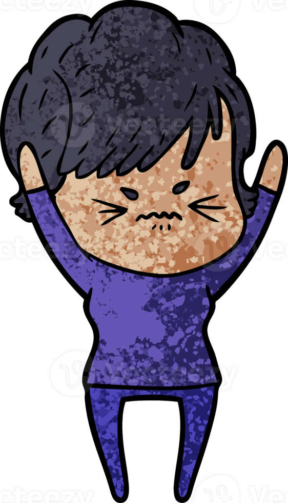 cartoon frustrated woman png